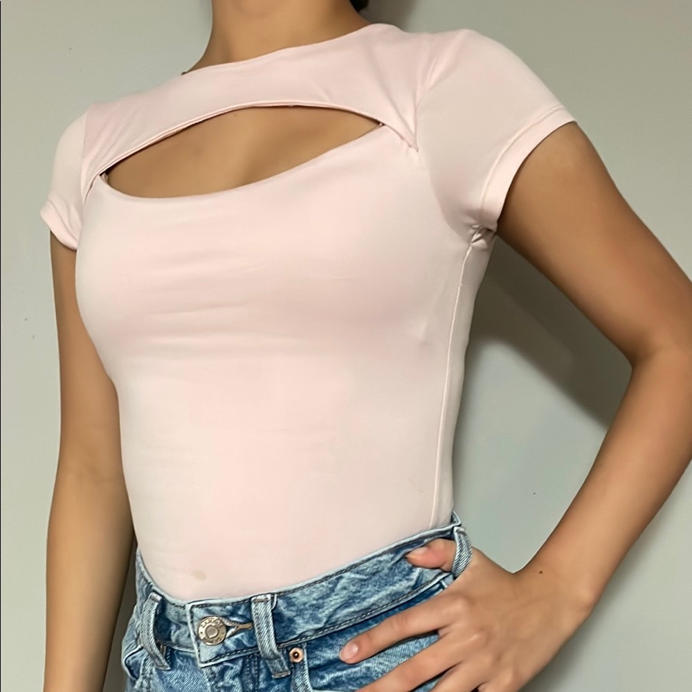 Pink Cut-Out bodysuit